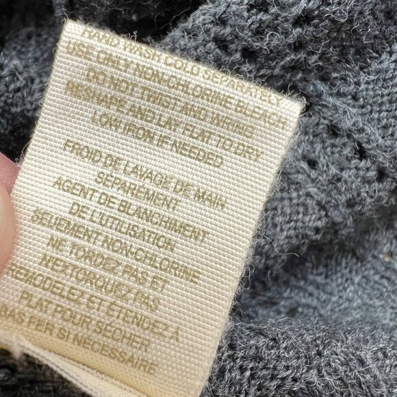 Free People Fair Isle Sweetheart Knit Sweater Dress Charcoal Gray Size Medium - Picture 10 of 11